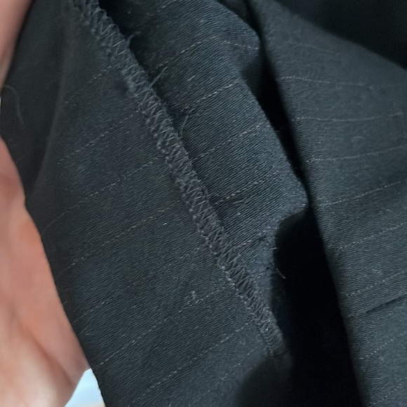 Donna Karan High Rise Slim Wide Leg Wool Blend Black Pinstriped Trousers 4 - Picture 10 of 10